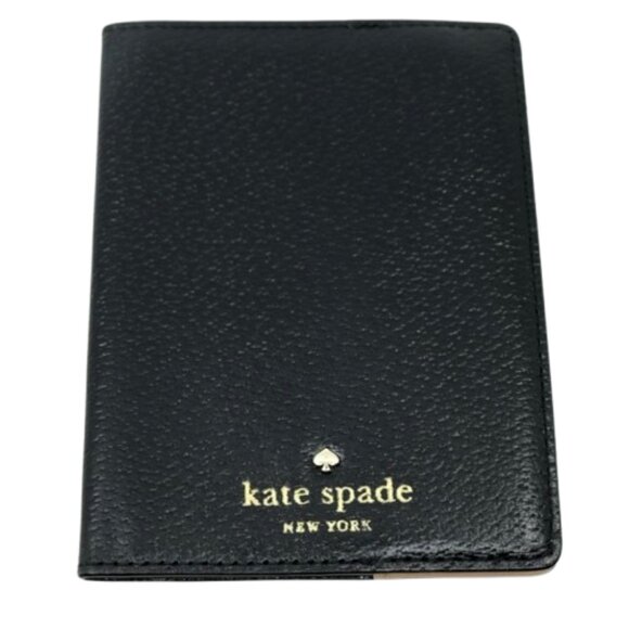 KATE SPADE~Grand Street Passport Holder~BLACK PEBBLED LEATHER CASE Like New - Picture 3 of 7